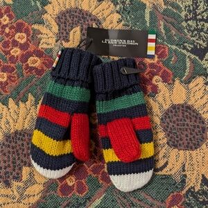 HBC Stripes Hudson's Bay Company Navy Mittens Youth One-Size